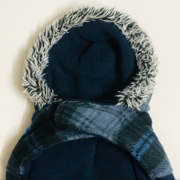 Frisco Plaid Hooded and Insulated Dog & Cat Peacoat, Navy, Medium - Picture 11 of 14